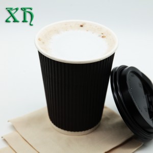 Biologiskt nedbrytbar 12 oz krusning väggpapper kopp för varmt kaffe grossist kaffekoppar